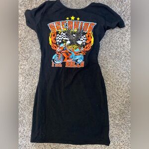 Black Graphic Windsor T-Shirt Dress